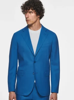Abito ceruleo in pura lana Vitale Barberis Canonico