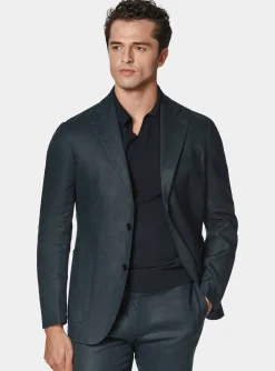 Abito navy in puro lino