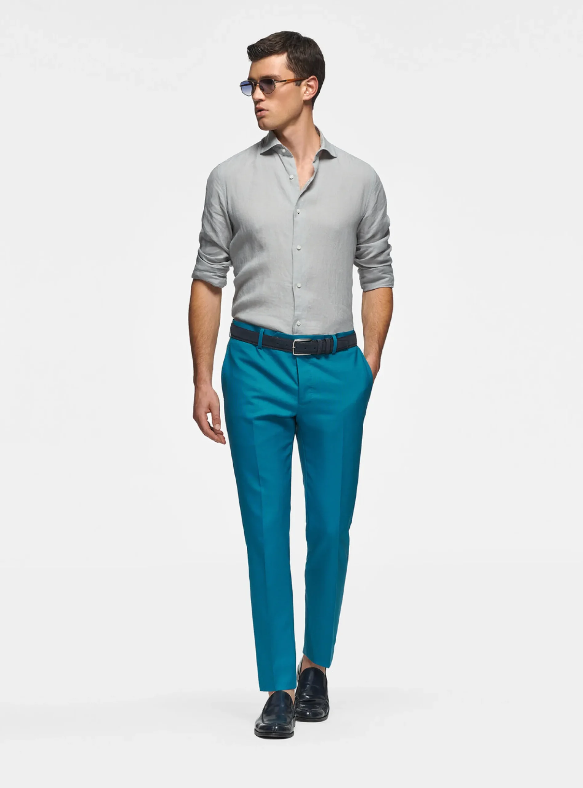 Abito petrolio in pura lana Vitale Barberis Canonico