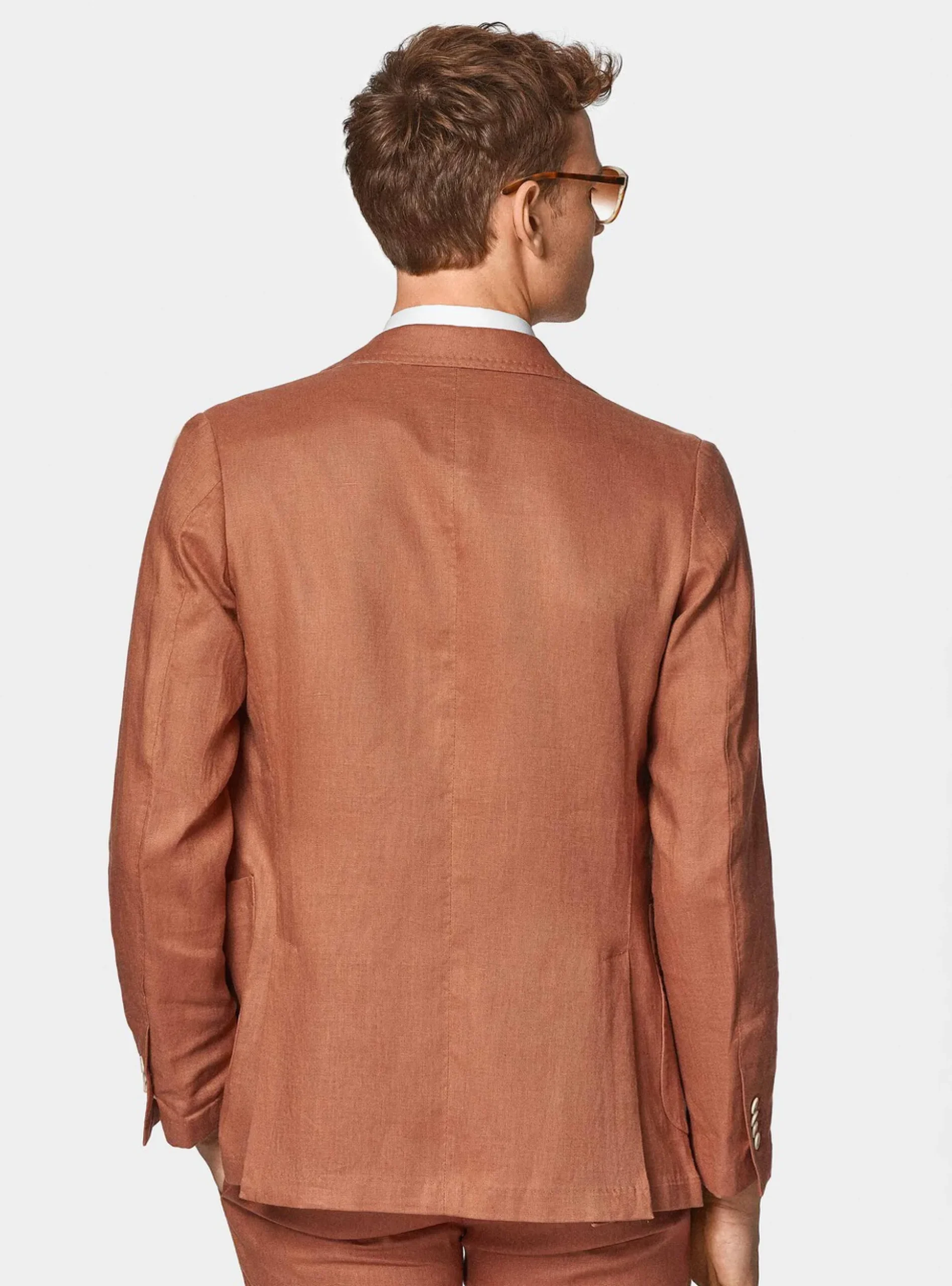 Abito rosa salmone in puro lino