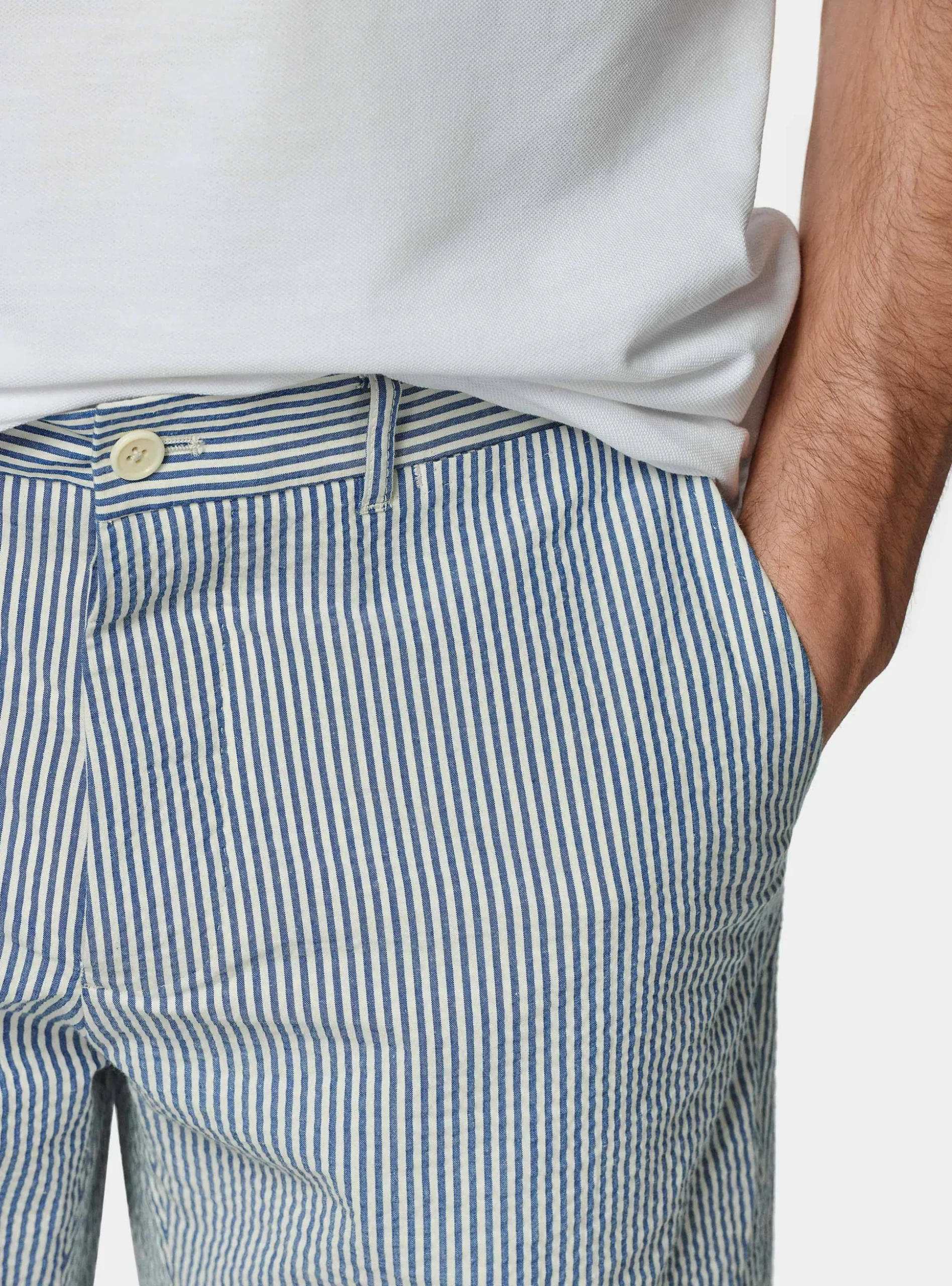 Bermuda seersucker in cotone stretch