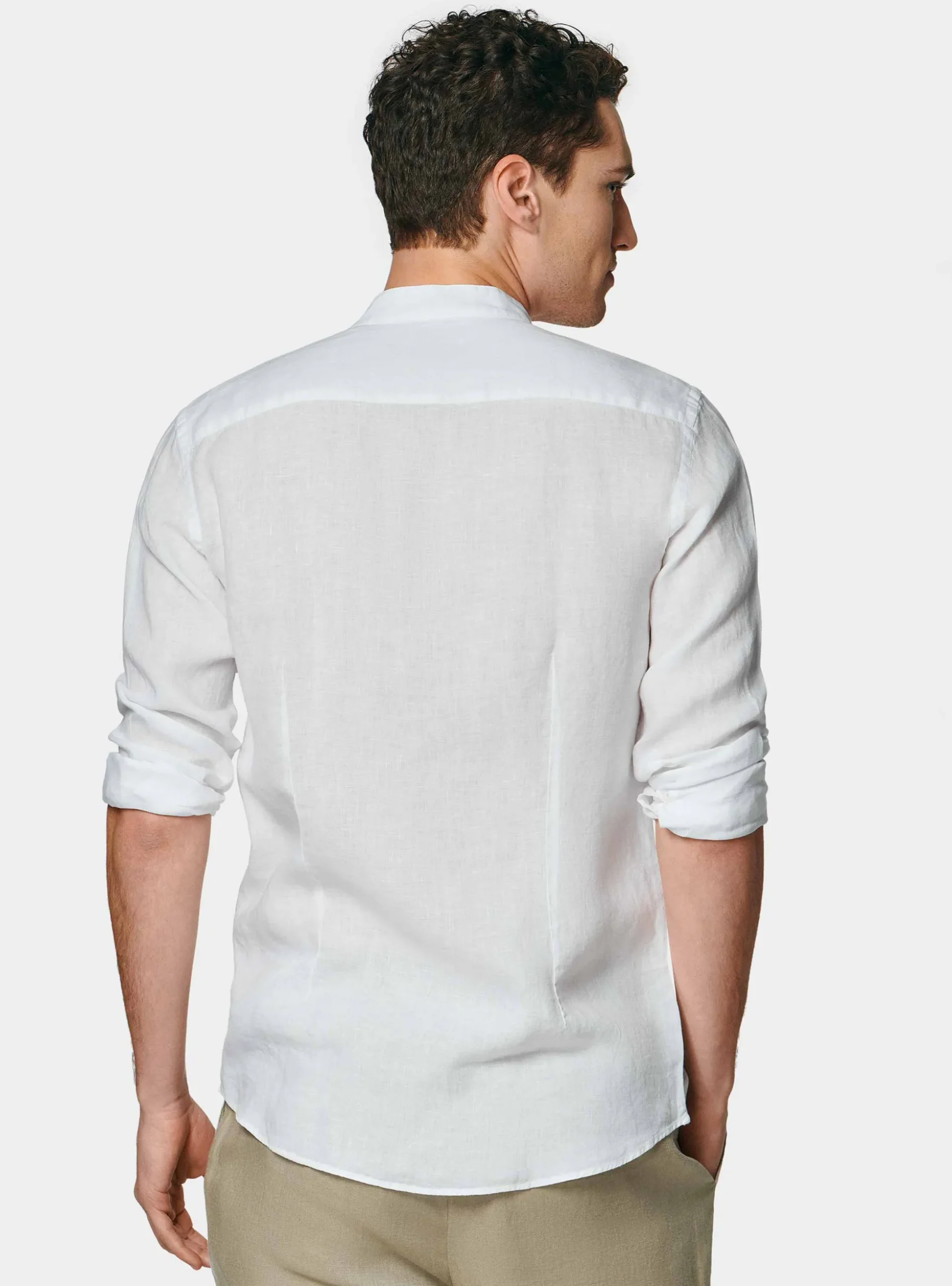 Camicia bianca coreana in puro lino
