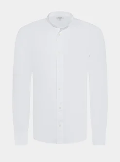 Camicia bianca coreana in puro lino