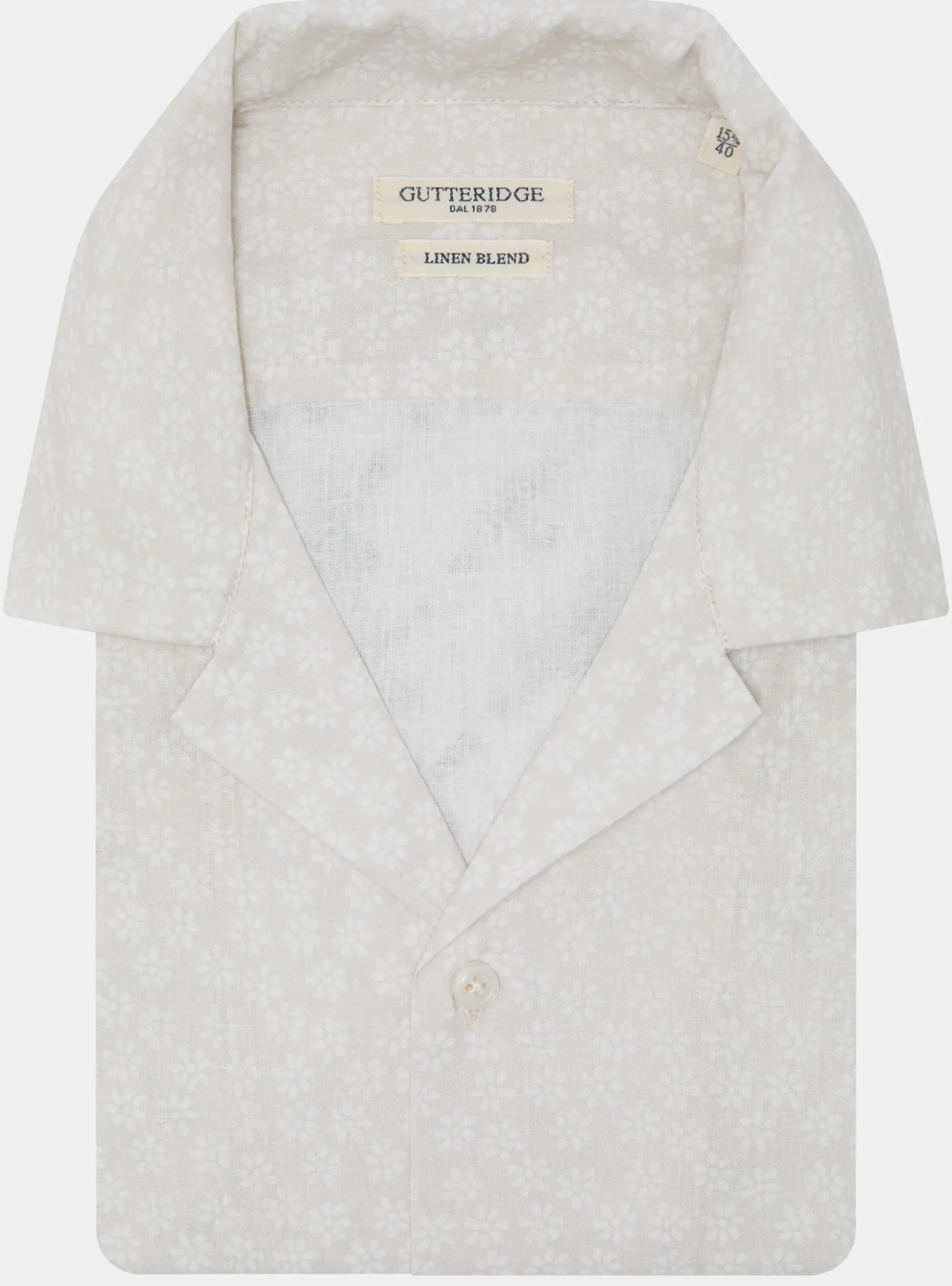 Camicia bowling in lino e cotone stampato