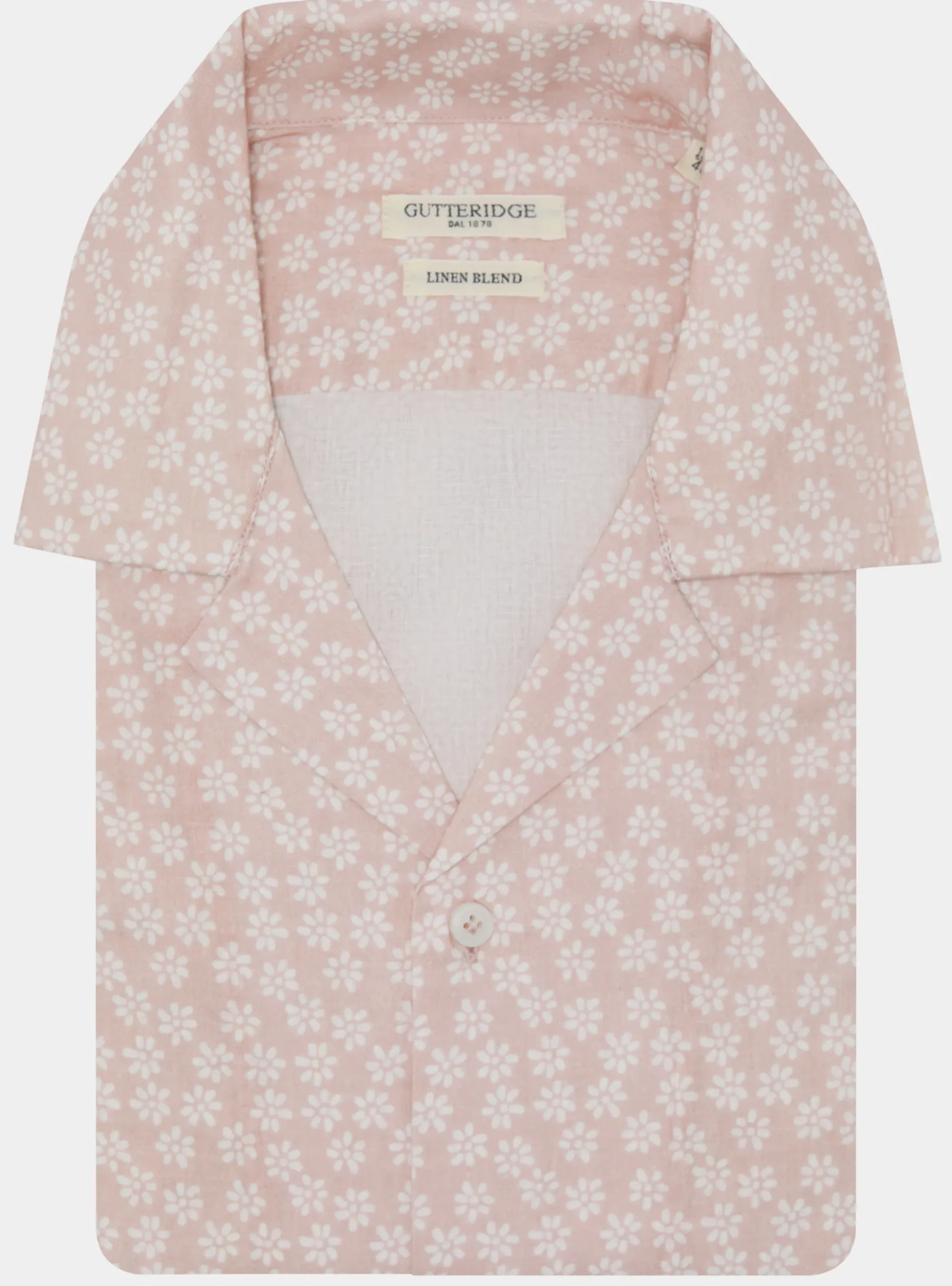 Camicia bowling in lino e cotone stampato