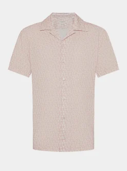 Camicia bowling in lino e cotone stampato