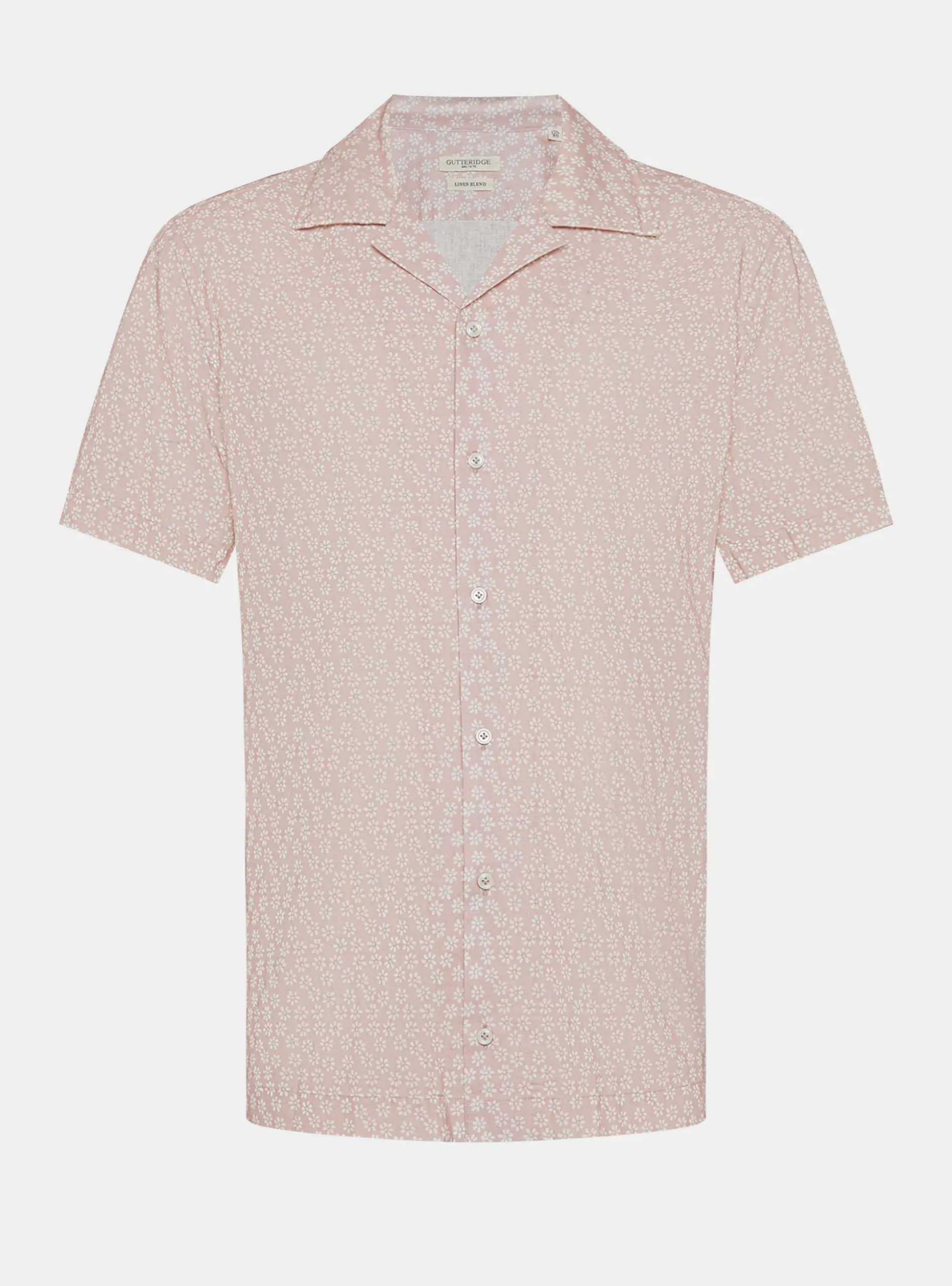 Camicia bowling in lino e cotone stampato