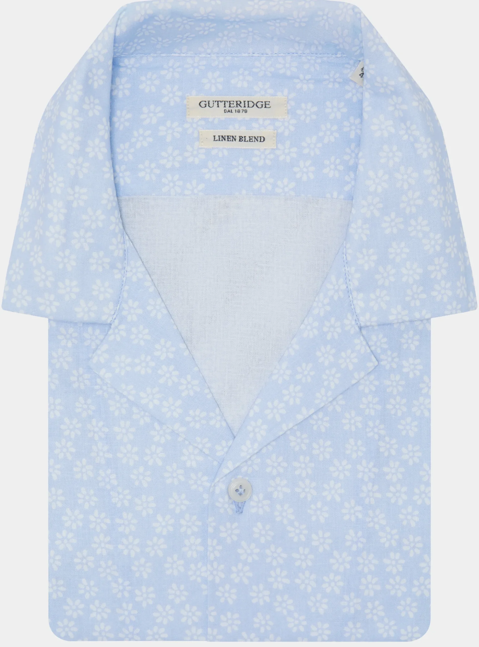 Camicia bowling in lino e cotone stampato
