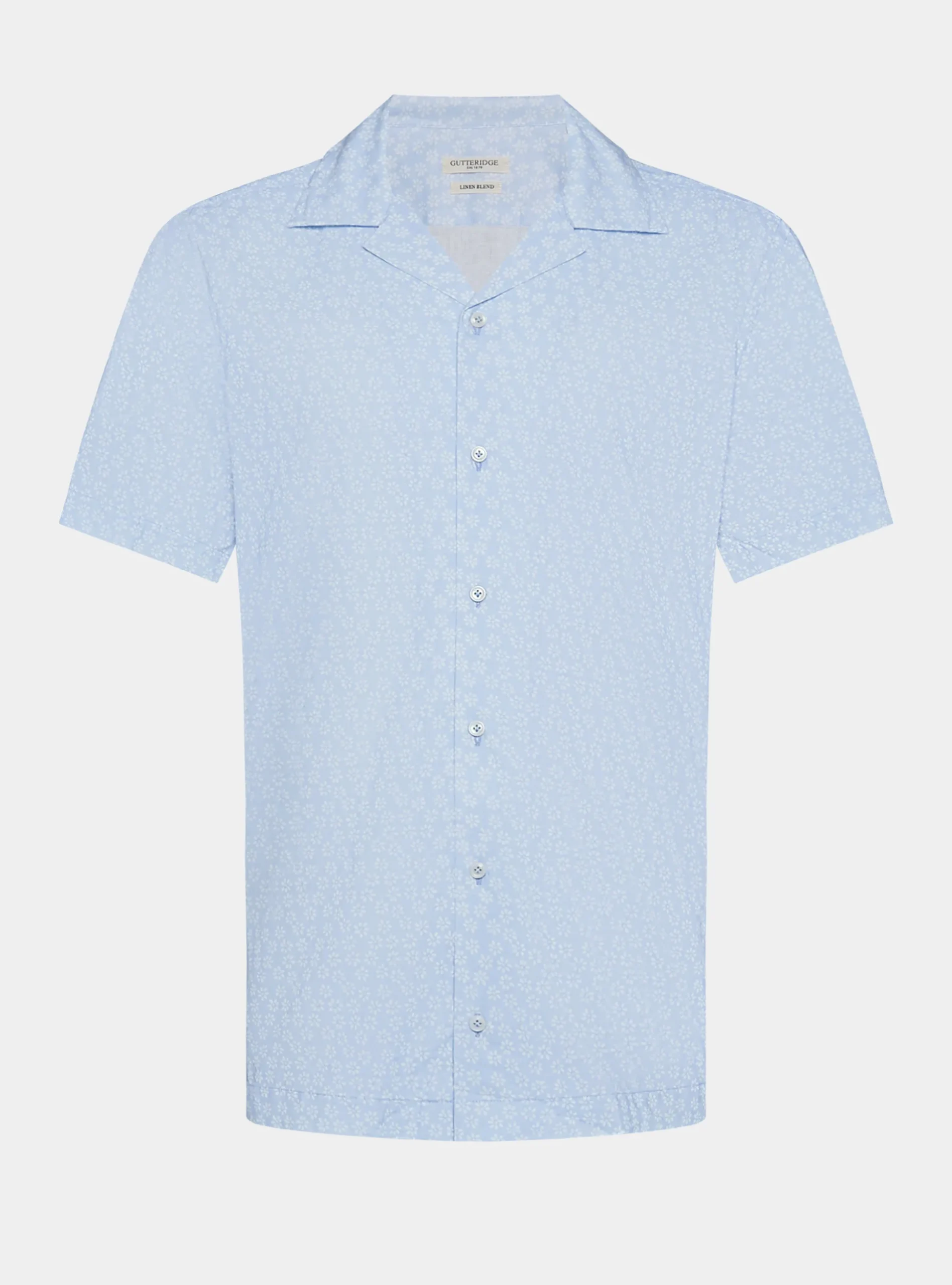 Camicia bowling in lino e cotone stampato