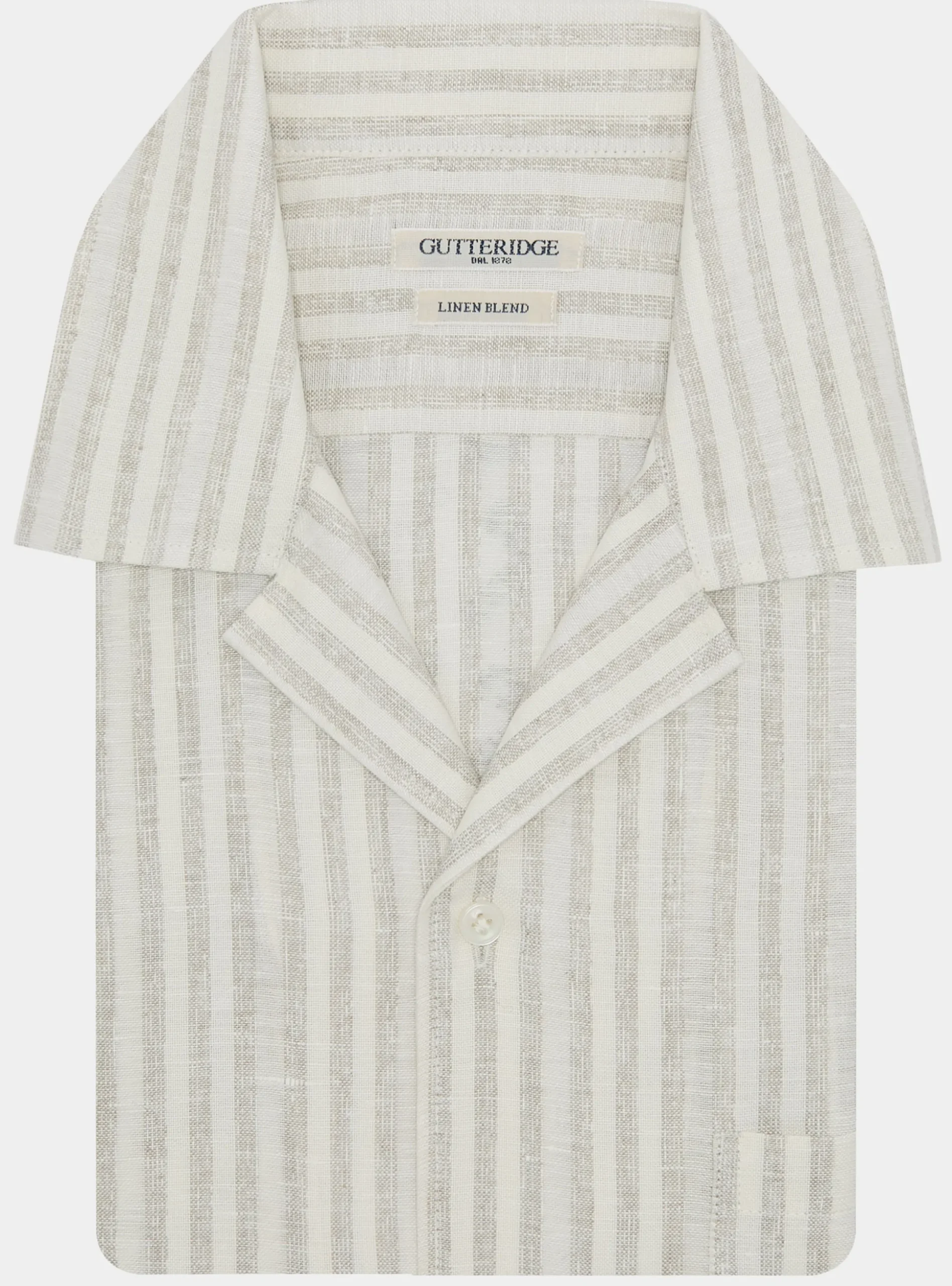 Camicia bowling in lino e cotone rigato