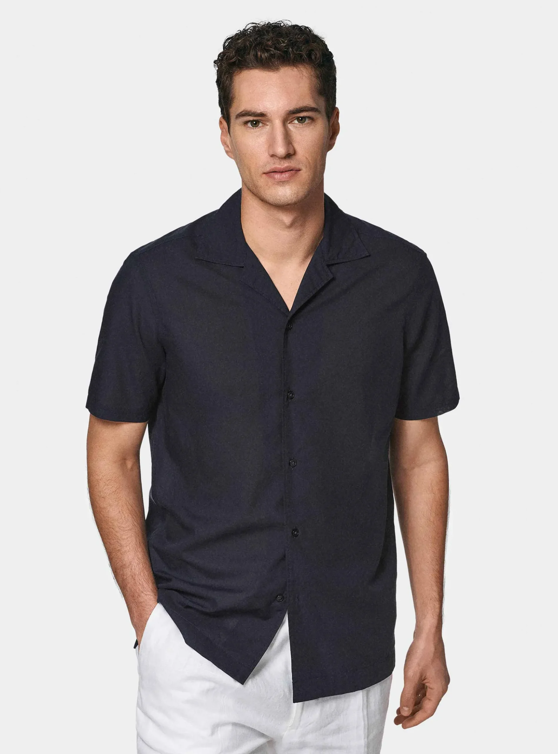Camicia bowling in puro cotone