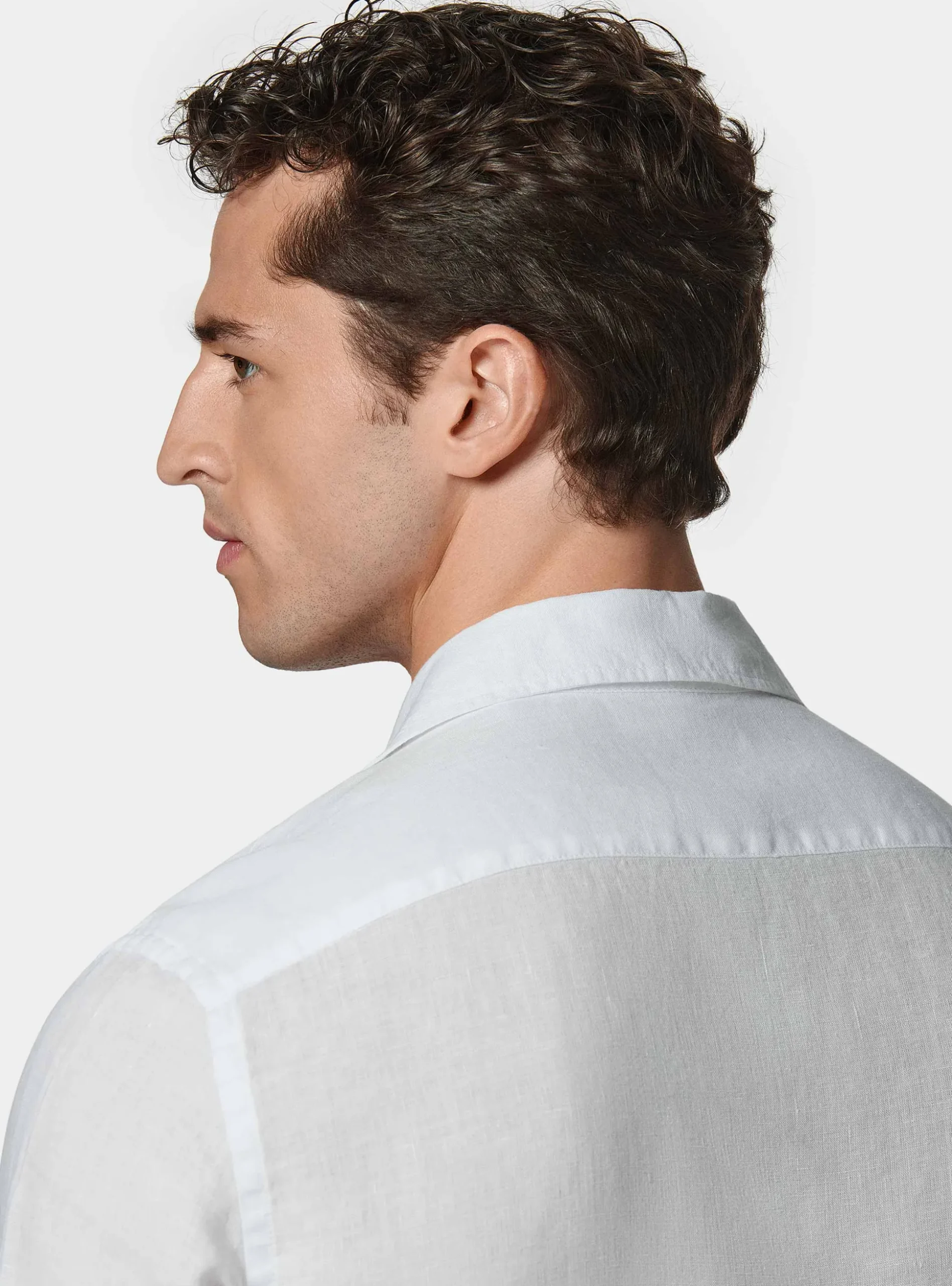 Camicia bowling in puro lino con tasconi