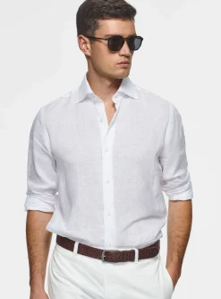 Camicia collo italiano in puro lino