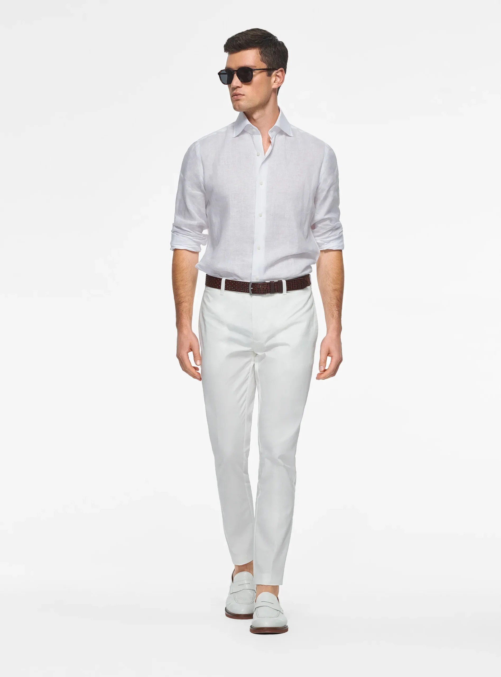 Camicia collo italiano in puro lino