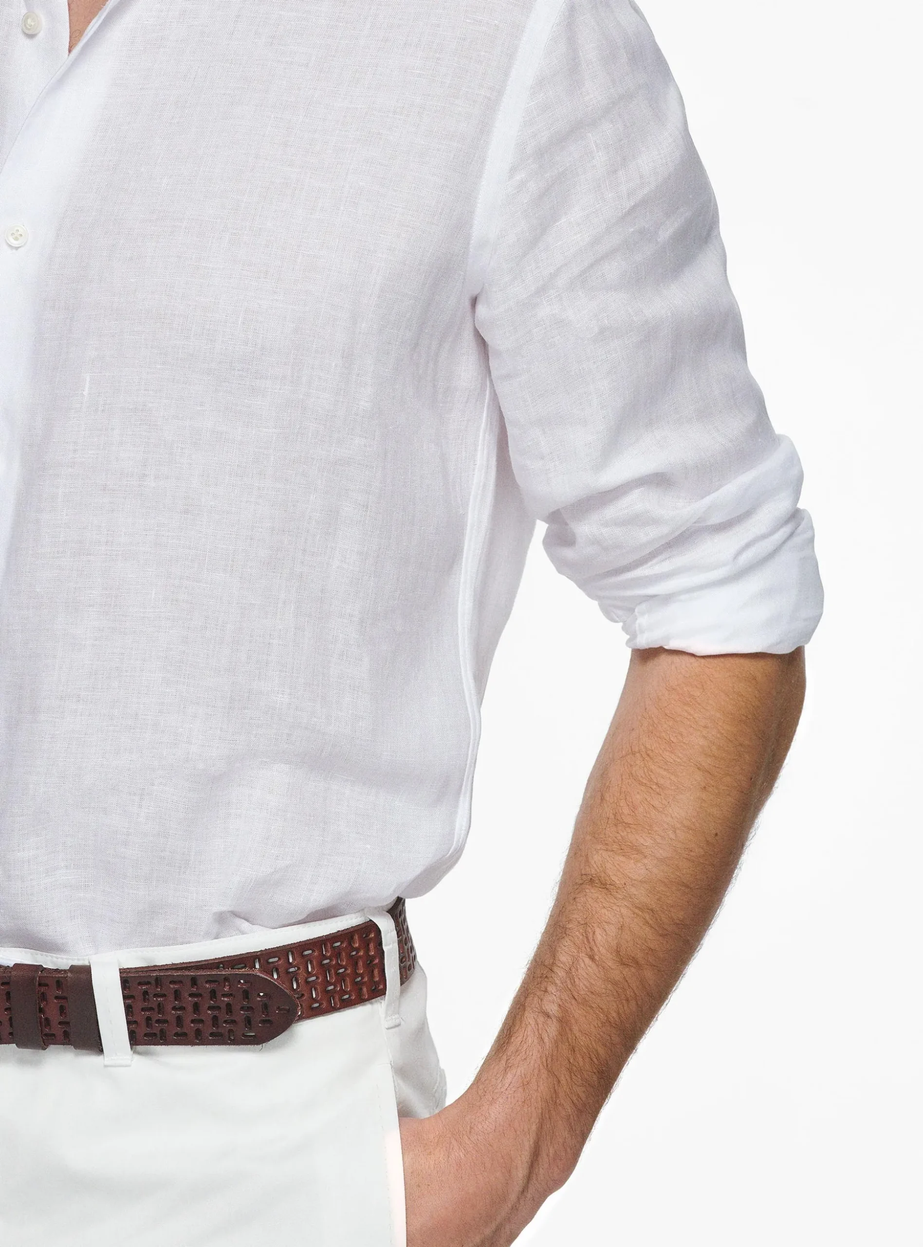 Camicia collo italiano in puro lino