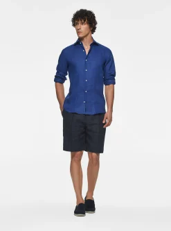 Camicia collo italiano in puro lino