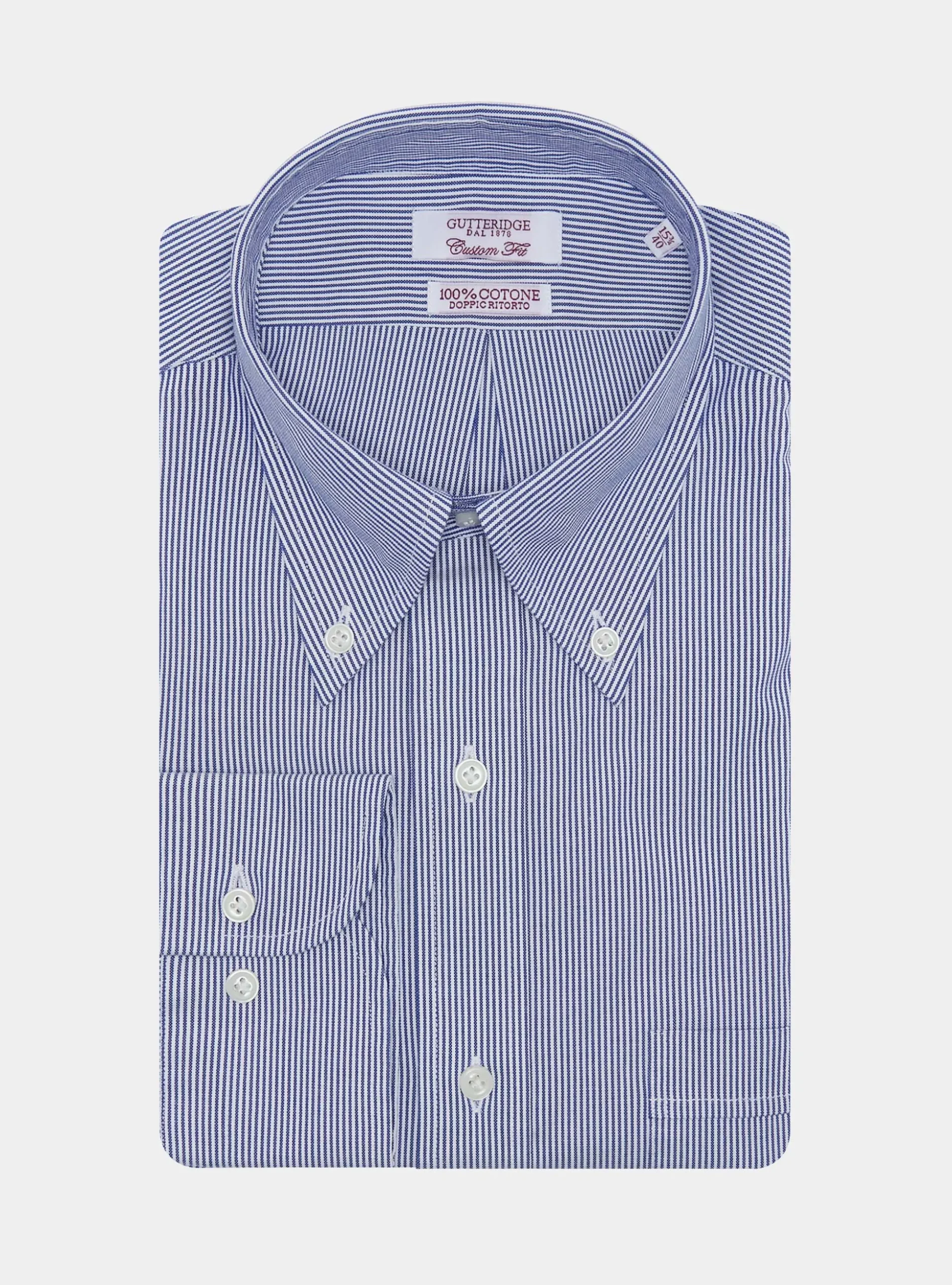 Camicia confortevole in cotone oxford rigato