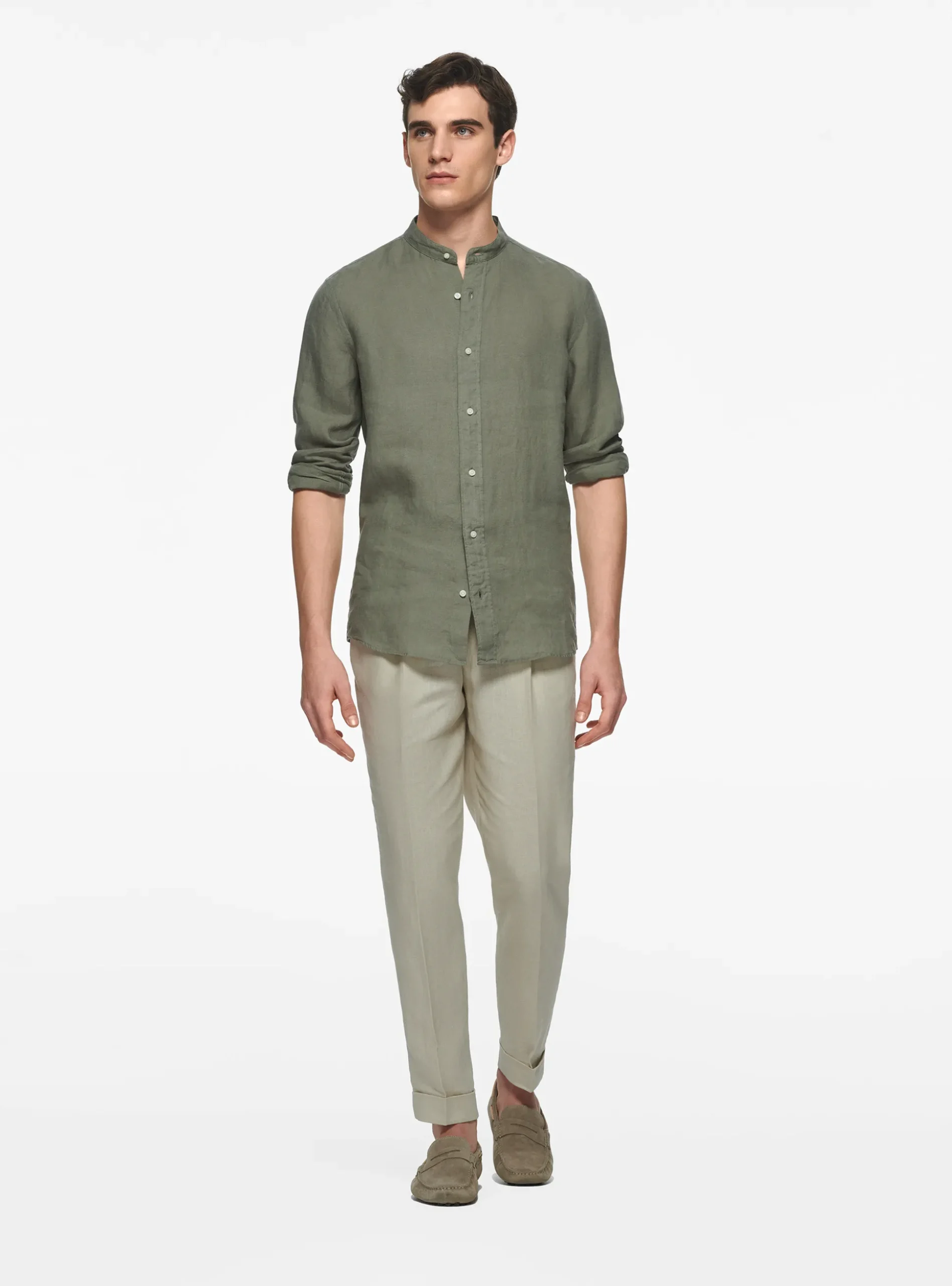 Camicia coreana in puro lino