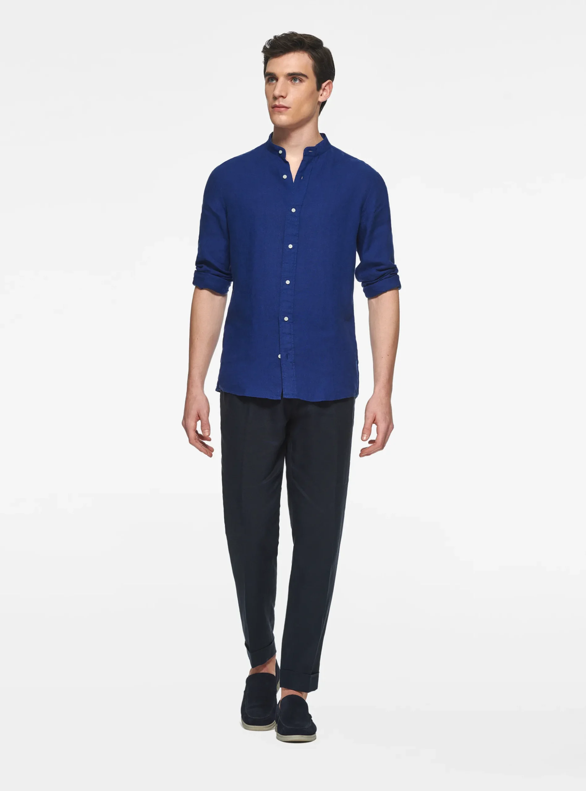 Camicia coreana in puro lino