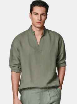 Camicia coreana in puro lino