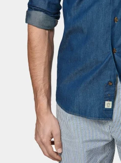 Camicia denim in cotone chambray