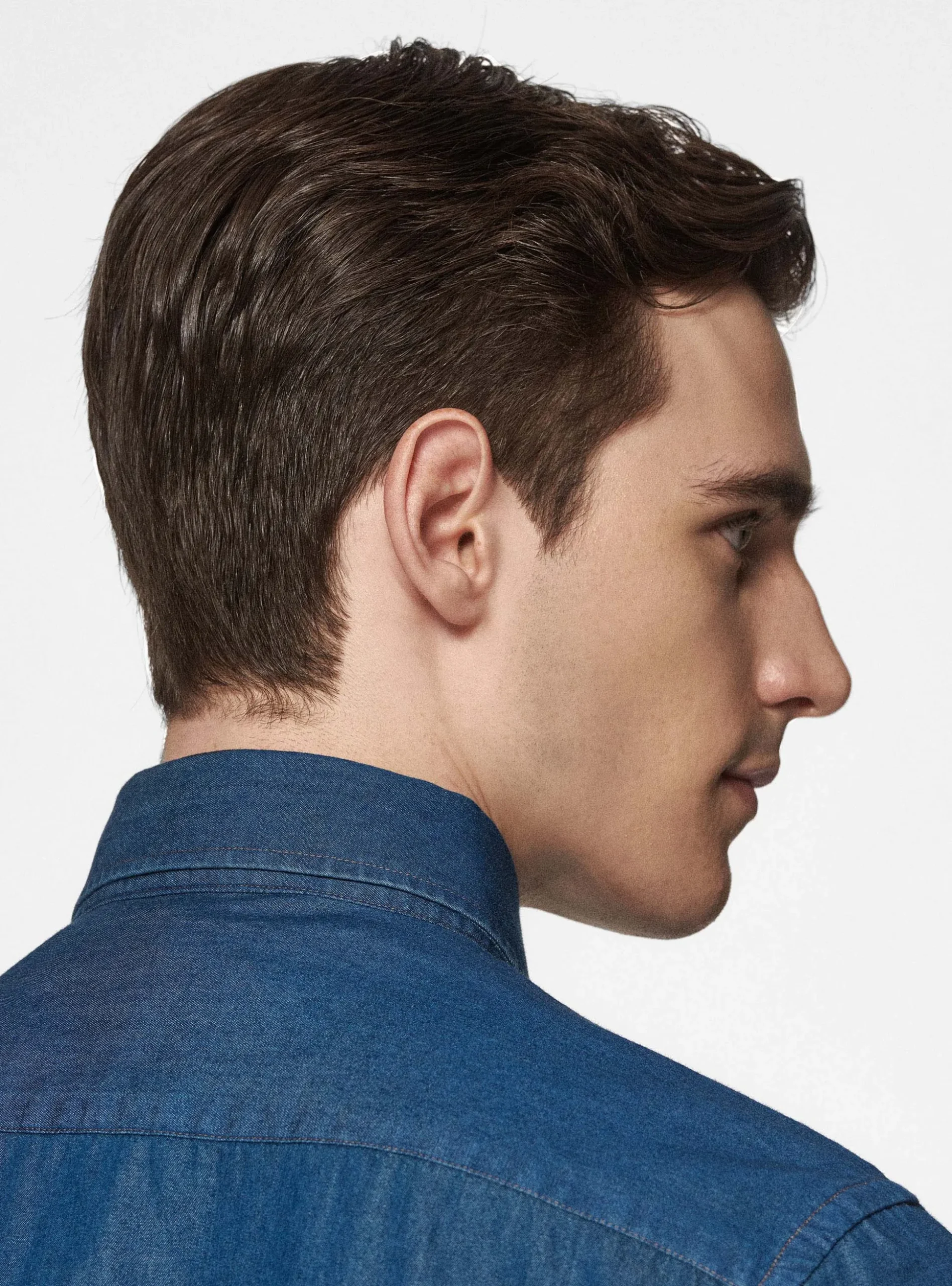 Camicia in cotone chambray