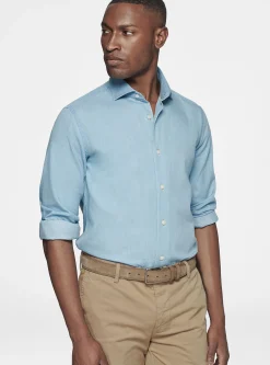 Camicia in cotone chambray