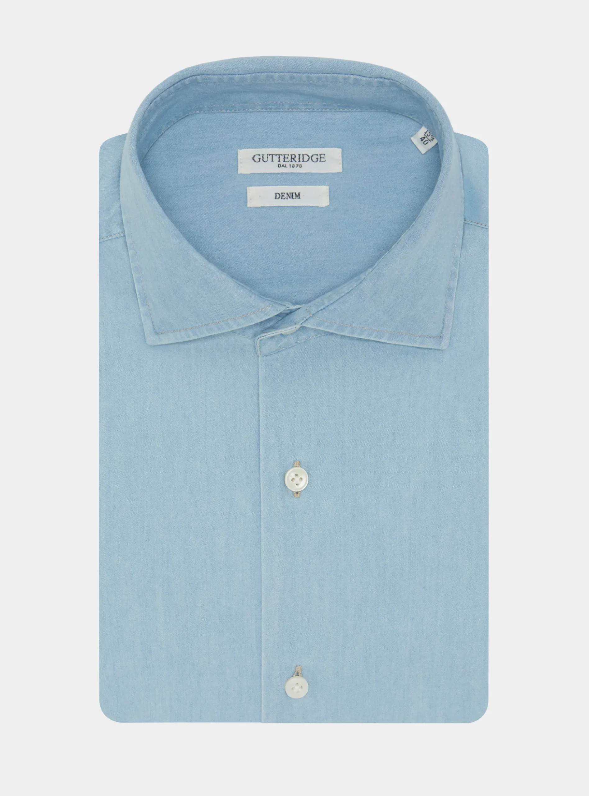 Camicia in cotone chambray