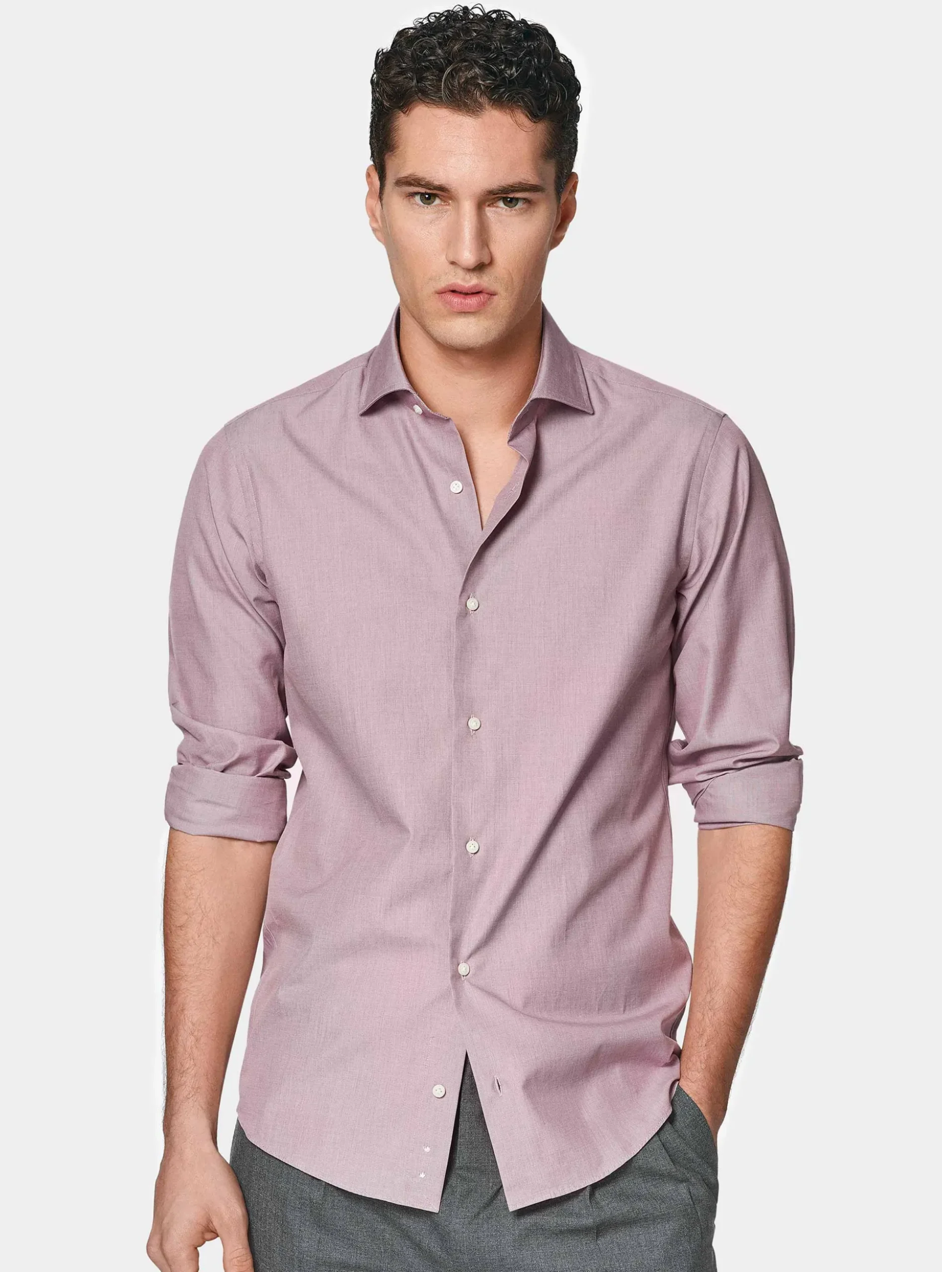Camicia in fil a fil di cotone