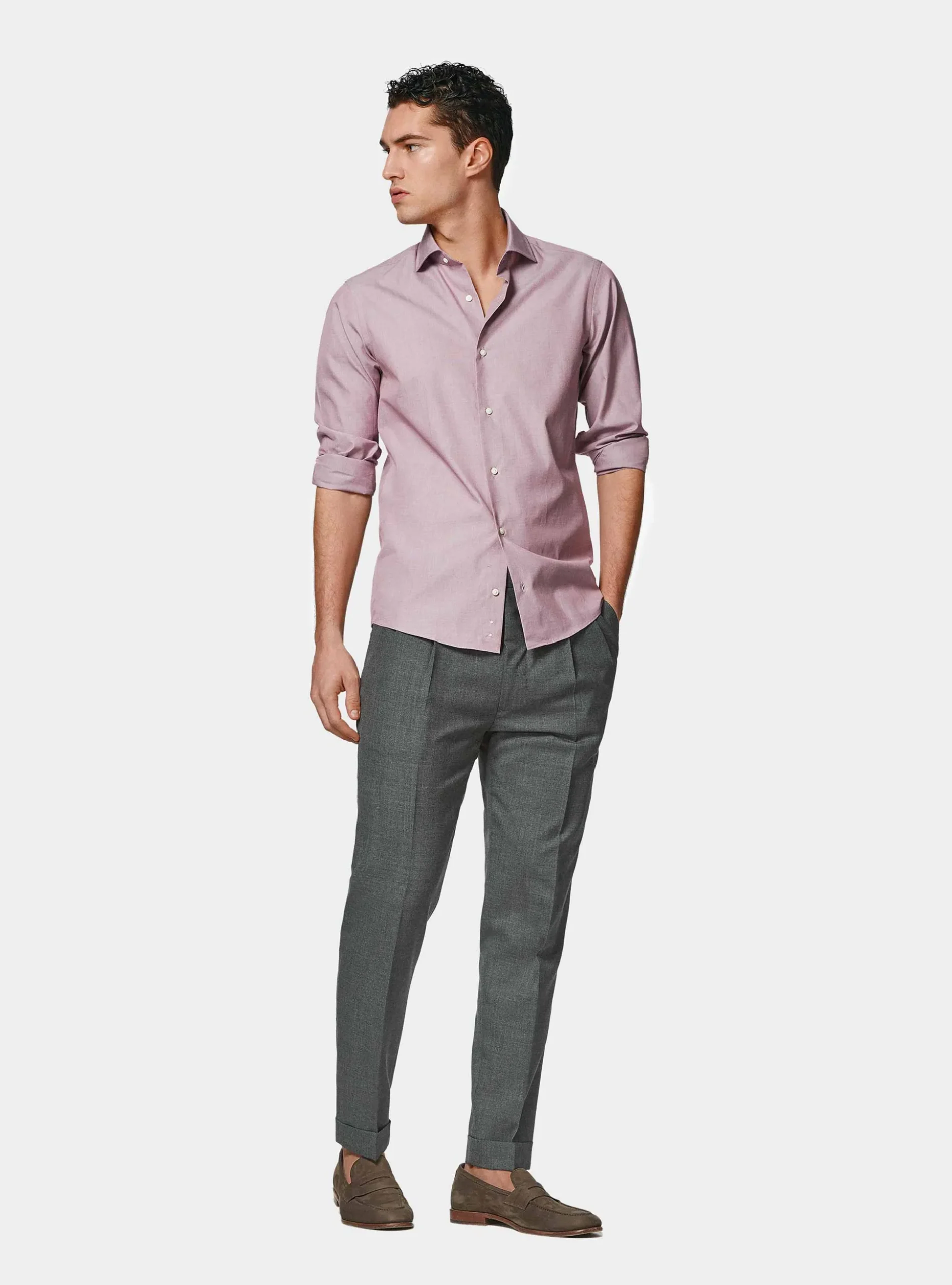 Camicia in fil a fil di cotone