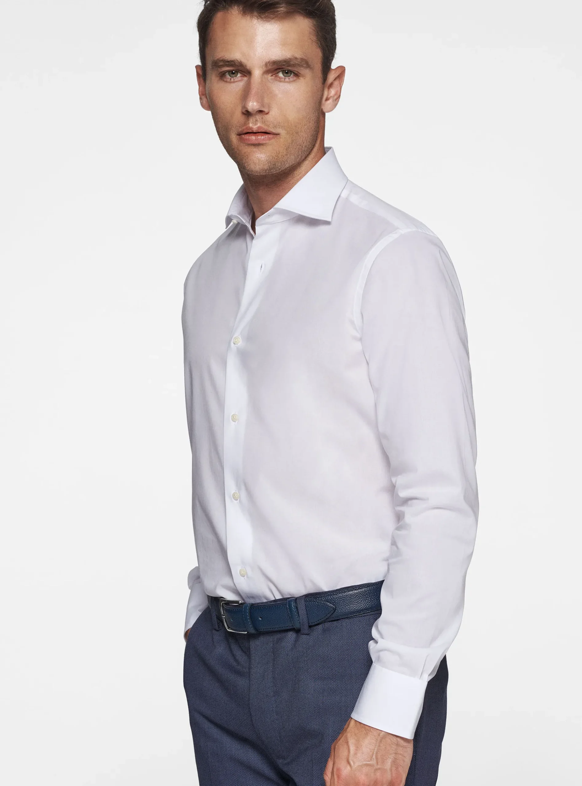 Camicia in popeline stretch