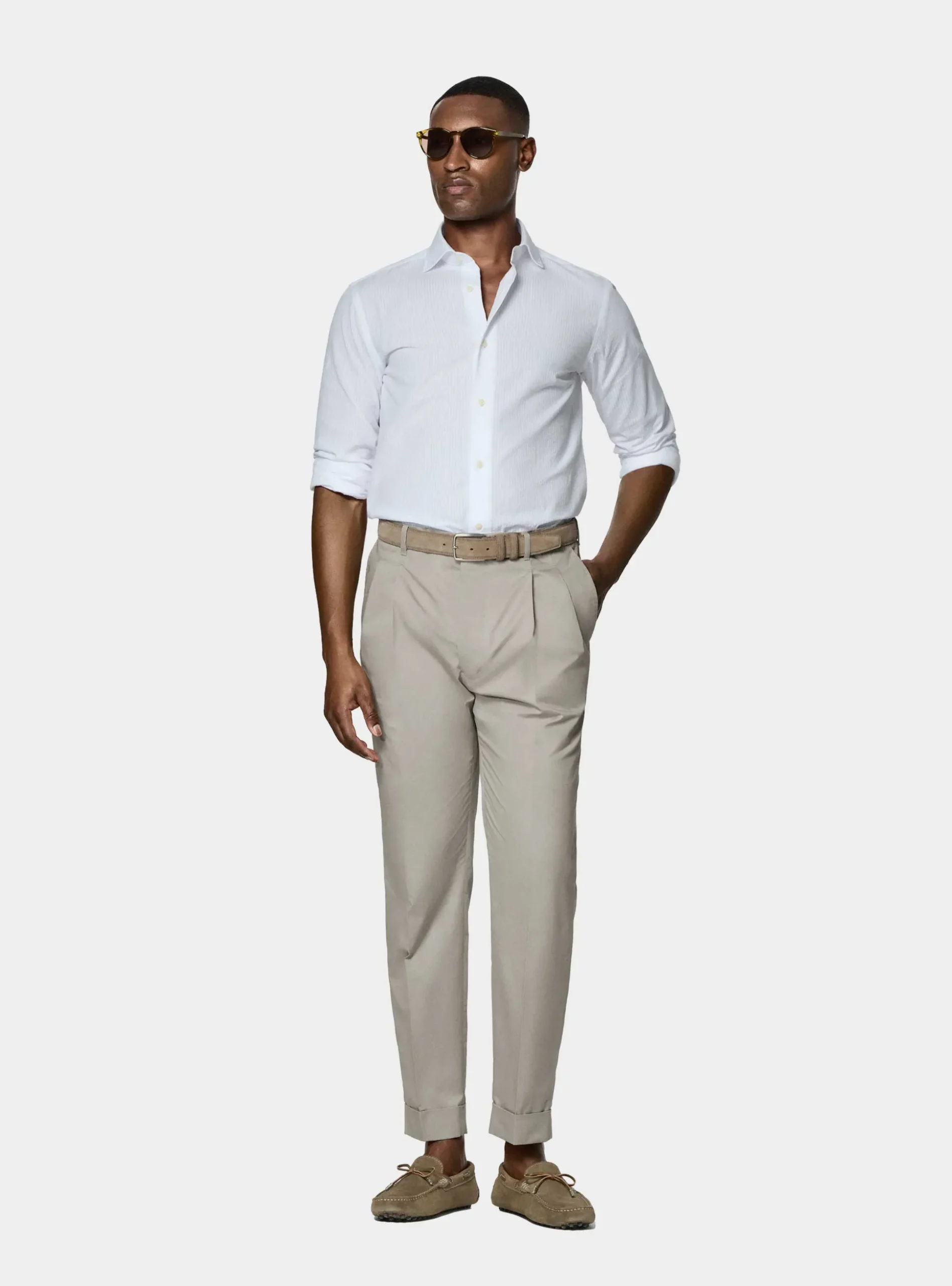 Camicia in puro cotone seersucker
