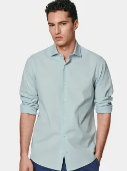 Camicia in puro cotone seersucker