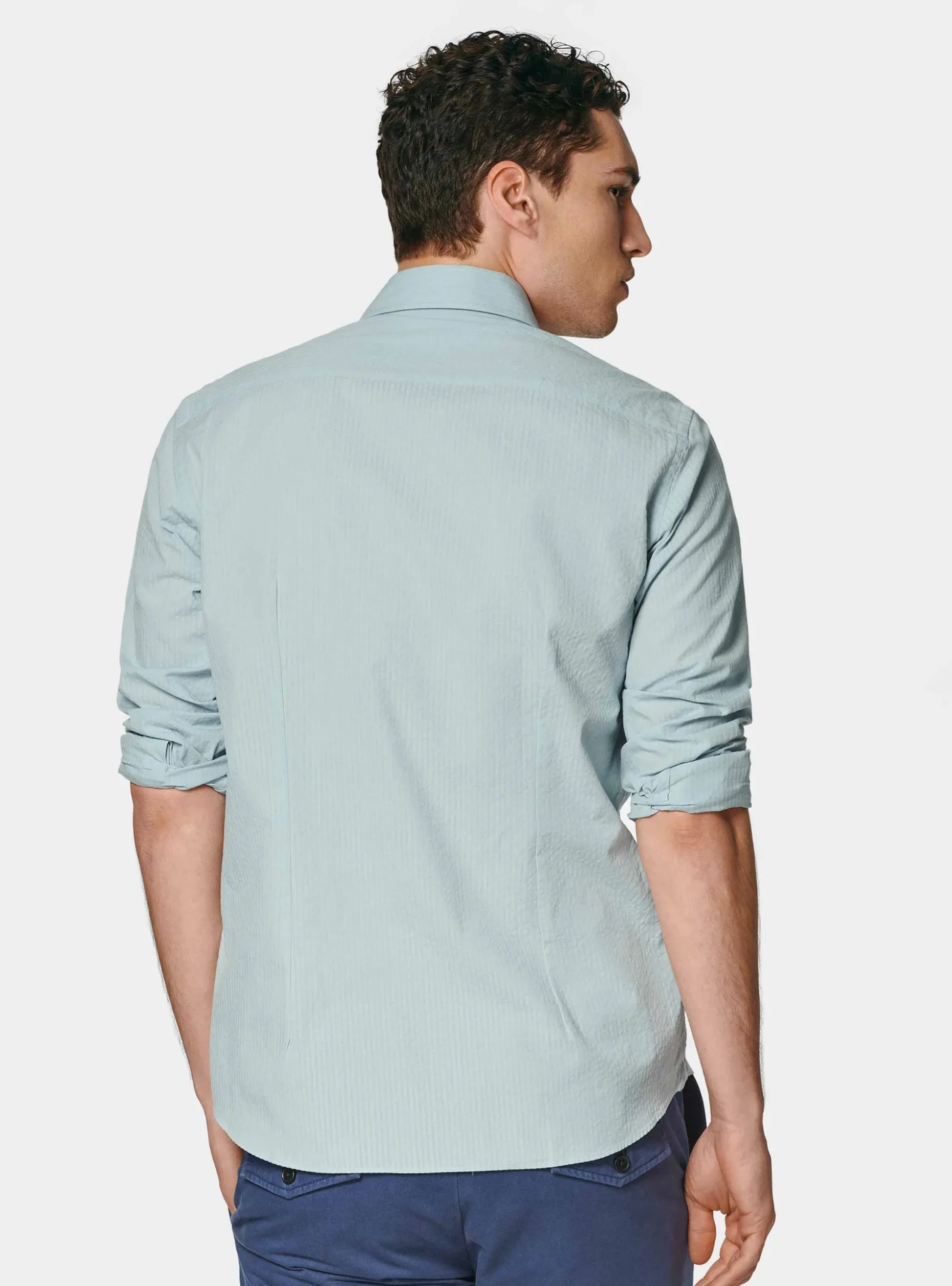 Camicia in puro cotone seersucker
