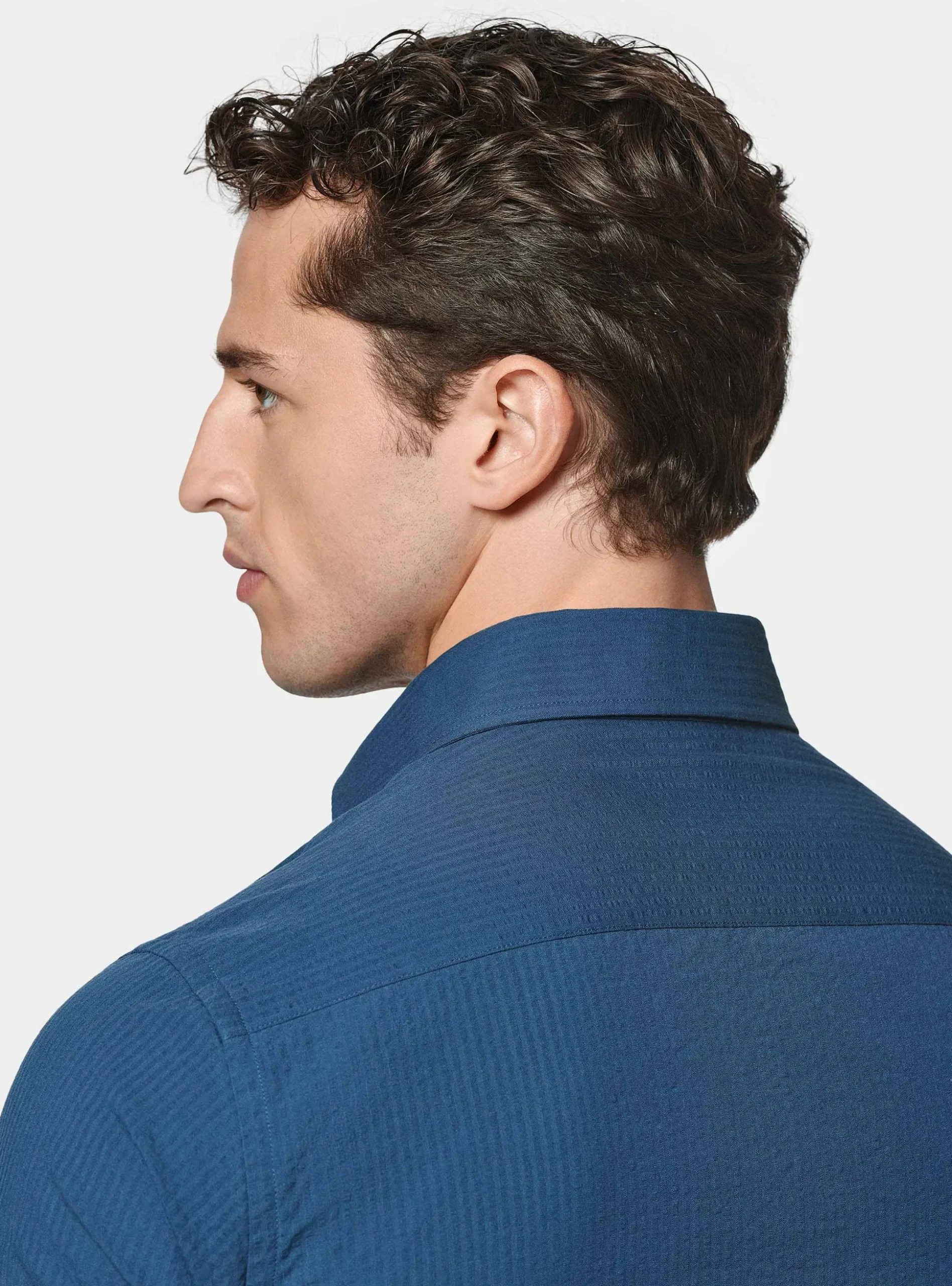 Camicia in puro cotone seersucker