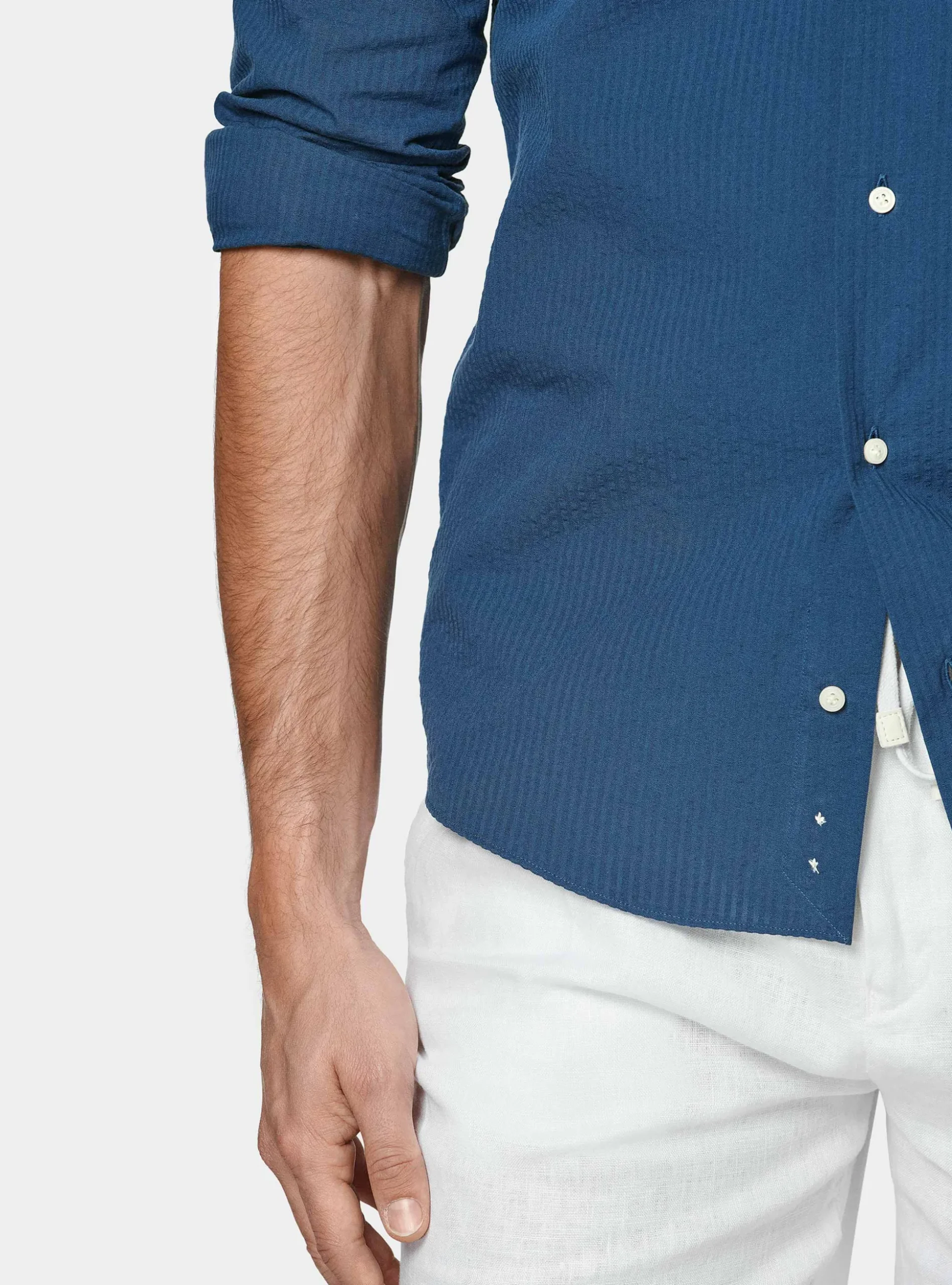 Camicia in puro cotone seersucker