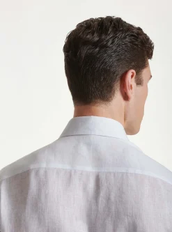 Camicia in puro lino con collo semi francese
