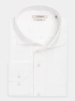 Camicia in puro lino con collo semi francese