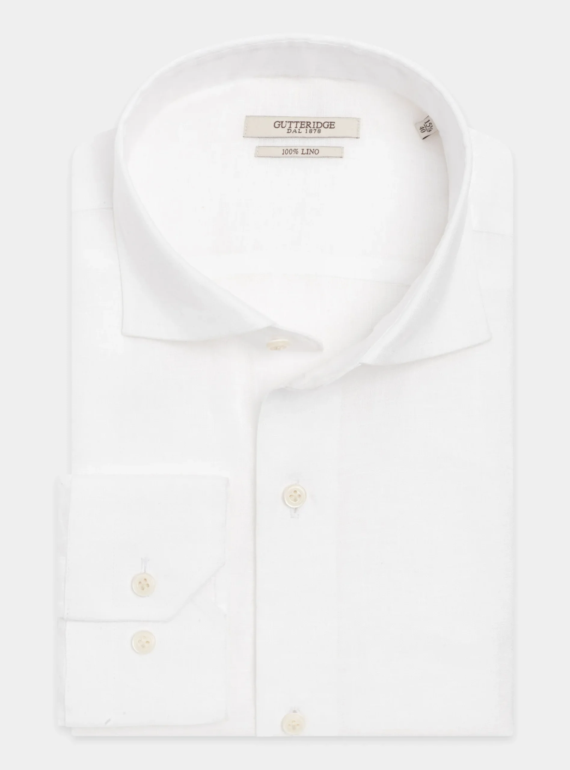 Camicia in puro lino con collo semi francese