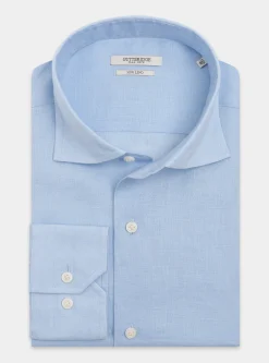 Camicia in puro lino con collo semi francese