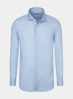 Camicia in puro lino con collo semi francese