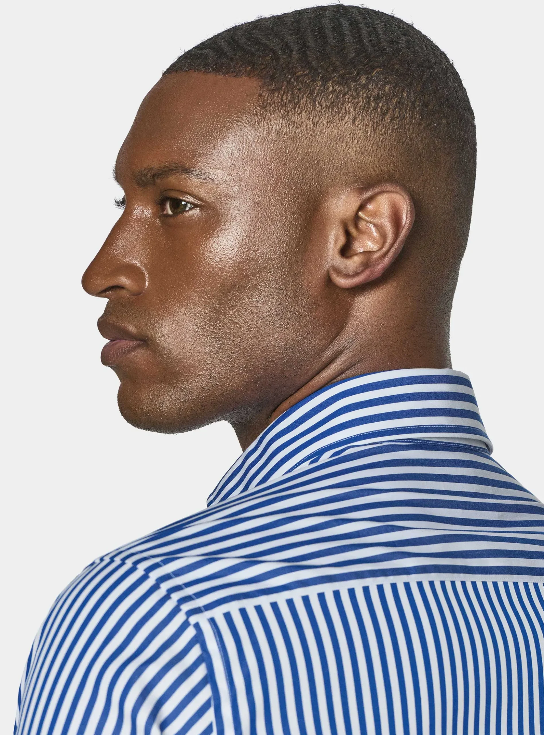 Camicia riga larga in cotone popeline
