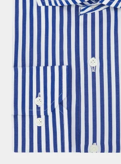 Camicia riga larga in cotone popeline
