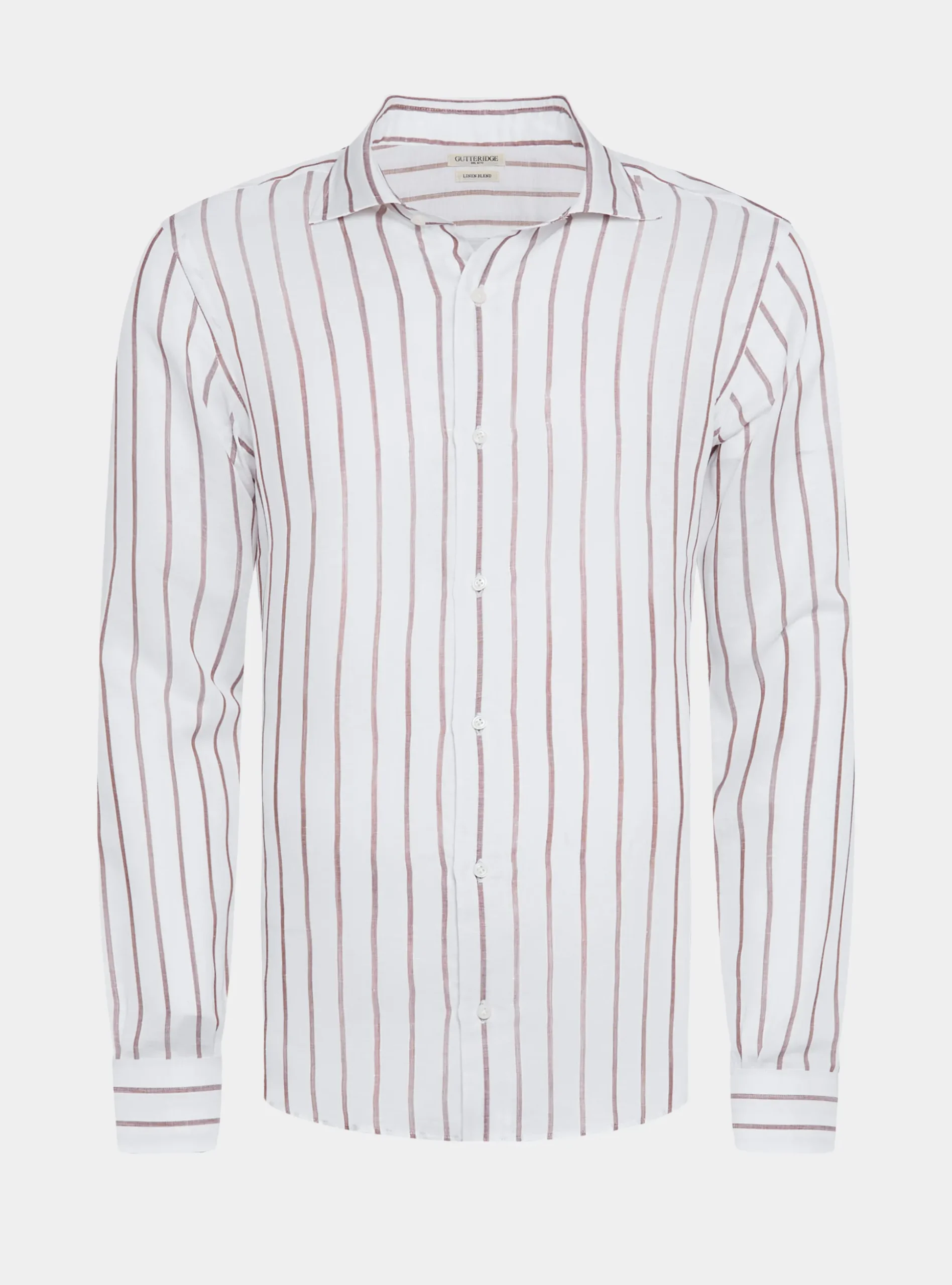 Camicia rigata in misto lino