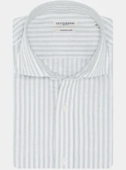Camicia rigata in misto lino