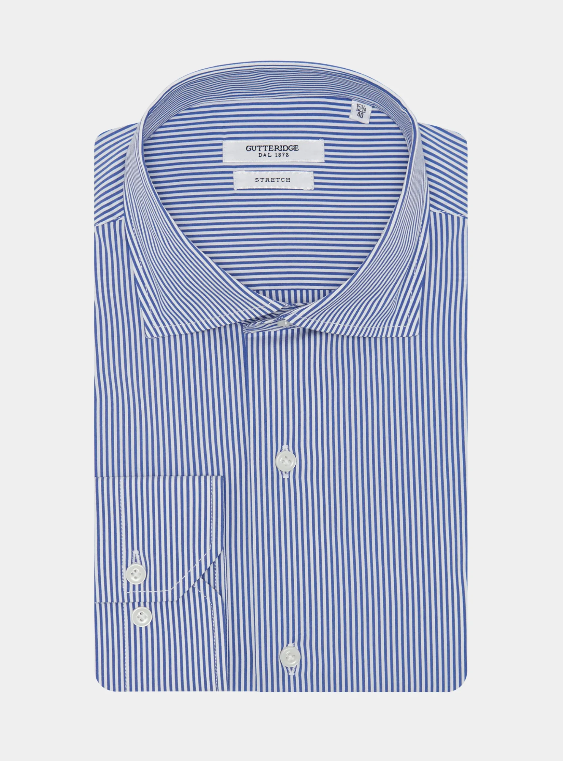Camicia rigata in popeline stretch