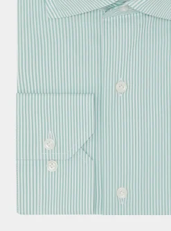 Camicia rigata in popeline stretch