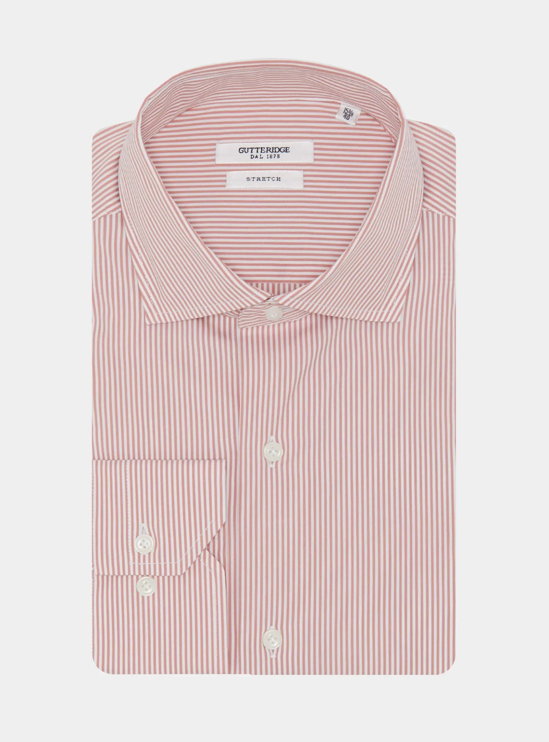 Camicia rigata in popeline stretch