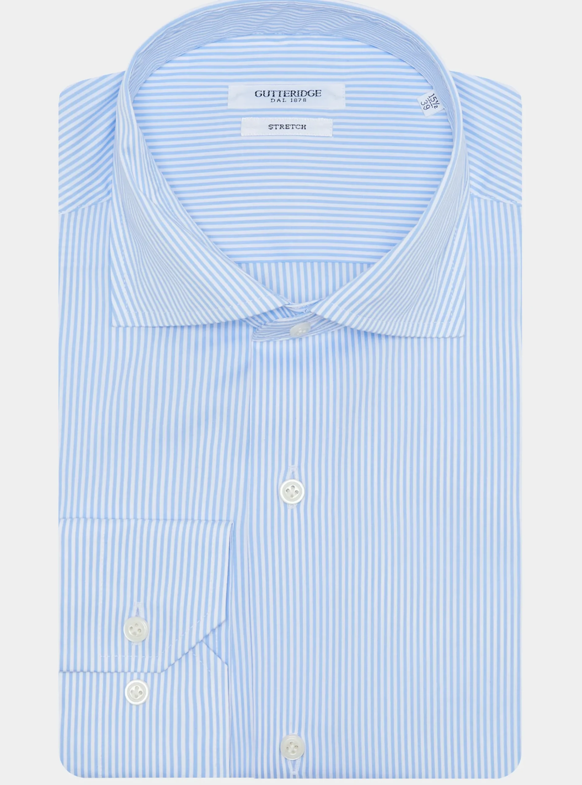 Camicia rigata in popeline stretch