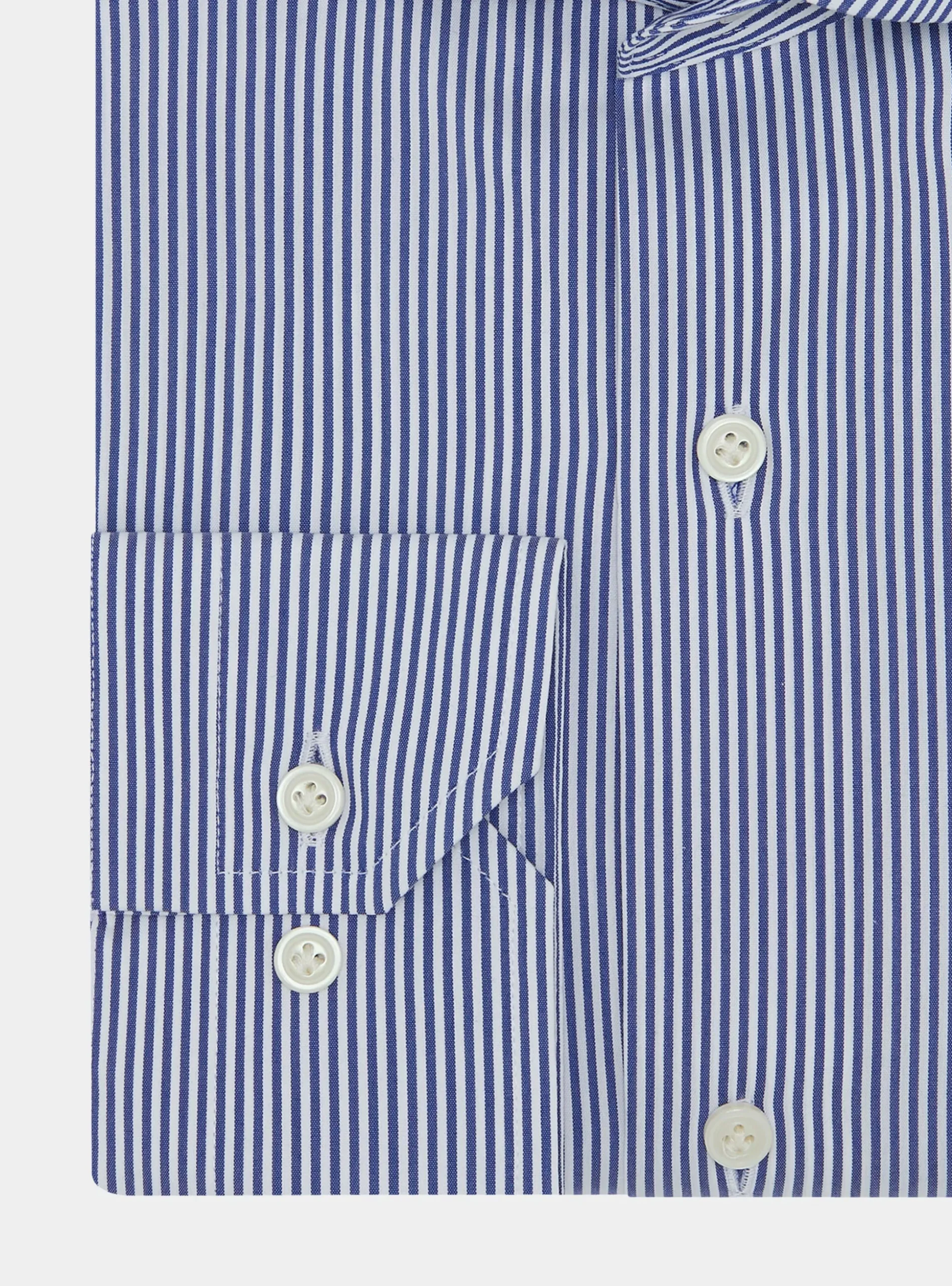 Camicia rigata in popeline stretch